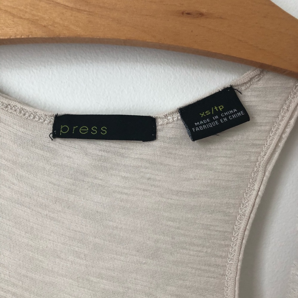 Oatmeal Racerback Tank with Ruffles - Picture 4 of 11